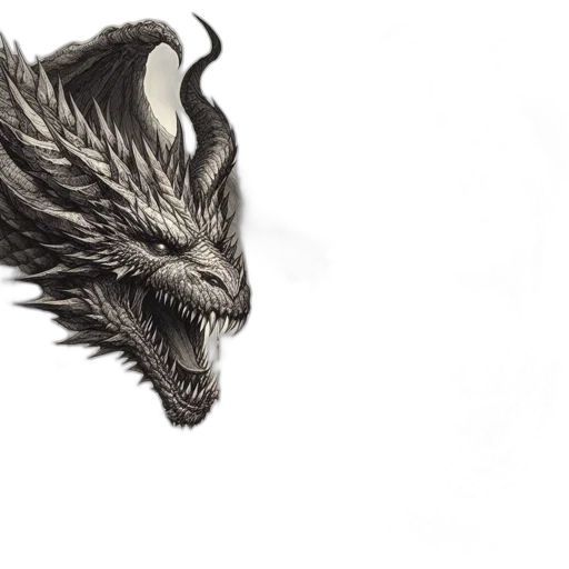 dragon, creature, animal, mask, fantasy art, concept art, photorealistic, 3d render transparent PNG cut-out
