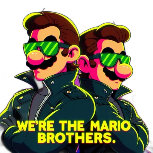 mask, pixel art, concept art, cartoon, comic book art, two, characters, styled transparent PNG cut-out