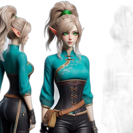 concept art, fantasy art, 3d render, photorealistic, green, dark, stylized, rendering transparent PNG cut-out