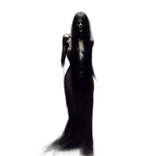 dress, creature, hair, staff, concept art, fantasy art, pixel art, 3d render transparent PNG cut-out