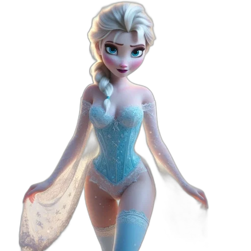 dress, 3d render, concept art, fantasy art, cartoon, determined, female, character transparent PNG cut-out