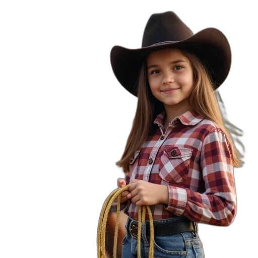 hat, hair, animal, jewelry, photorealistic, young, girl, cowboy transparent PNG cut-out