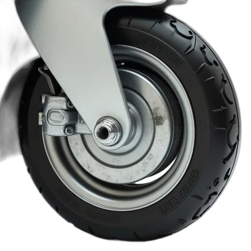 3d render, close-up, image, silver, metal, wheel, black, rubber transparent PNG cut-out