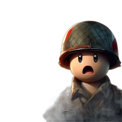 hat, face, weapon, concept art, 3d render, photorealistic, pixel art, fire transparent PNG cut-out