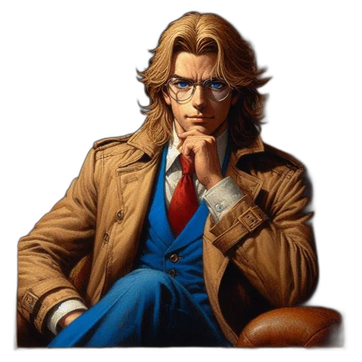 jacket, furniture, face, staff, comic book art, pixel art, photorealistic, concept art transparent PNG cut-out