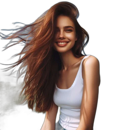 hair, dress, photorealistic, oil painting, concept art, fantasy art, young, woman transparent PNG cut-out