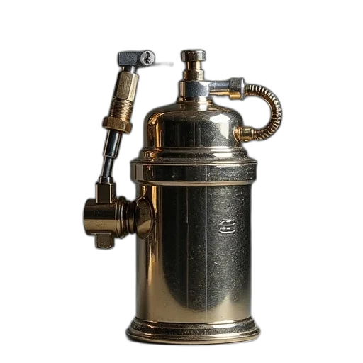 bottle, weapon, robot, staff, 3d render, photorealistic, concept art, small transparent PNG cut-out