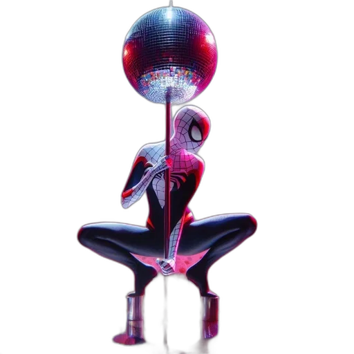 robot, staff, concept art, 3d render, cyberpunk, outer space, neon lights, stage transparent PNG cut-out
