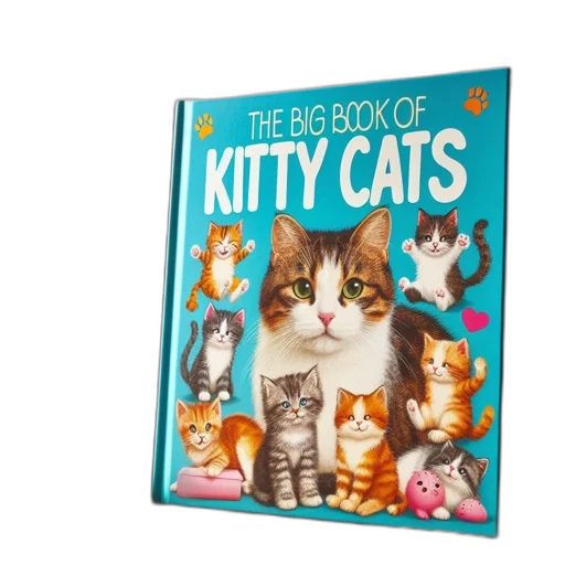 colorful, book, titled, big, kitty, cats, resides, bookshelf transparent PNG cut-out