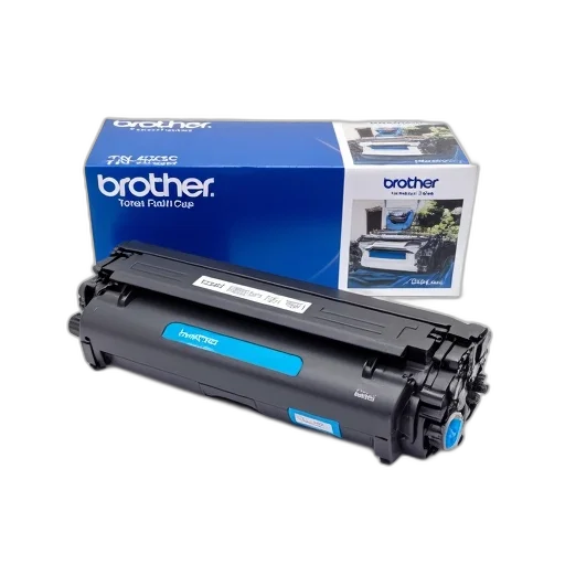 blue, brother, tn-2420c, toner, cartridge, displayed, white, background transparent PNG cut-out