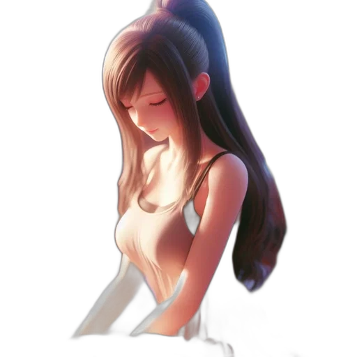 dress, hair, face, robot, concept art, anime, pixel art, 3d render transparent PNG cut-out