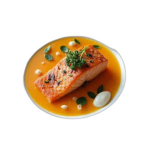 food, jewelry, crown, photorealistic, 3d render, plate, piece, salmon transparent PNG cut-out