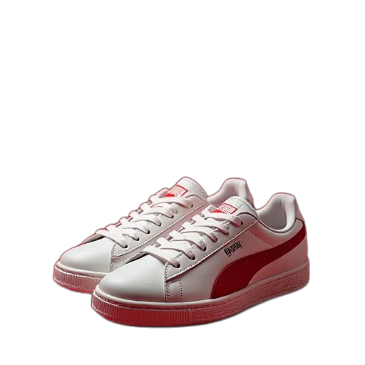 shoes, 3d render, red, puma, basket, heart, sneak transparent PNG cut-out