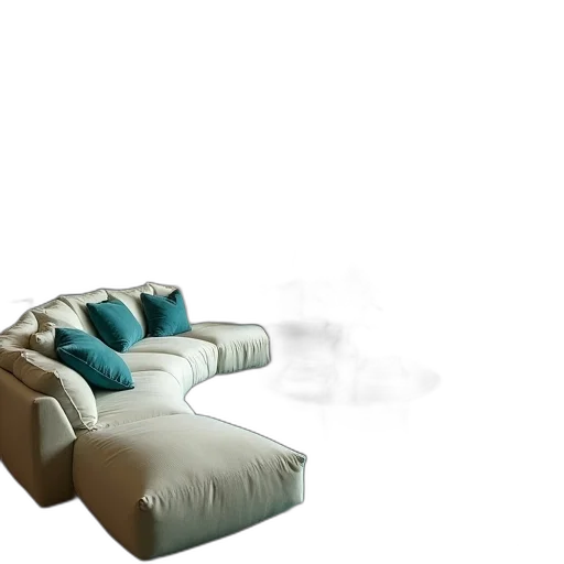 furniture, 3d render, photorealistic, concept art, vaporwave, outer space, earth tones, blue transparent PNG cut-out
