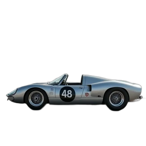 car, 3d render, concept art, photorealistic, silver, sports, number, side transparent PNG cut-out