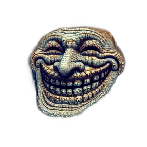 mask, face, creature, staff, 3d render, photorealistic, concept art, pixel art transparent PNG cut-out