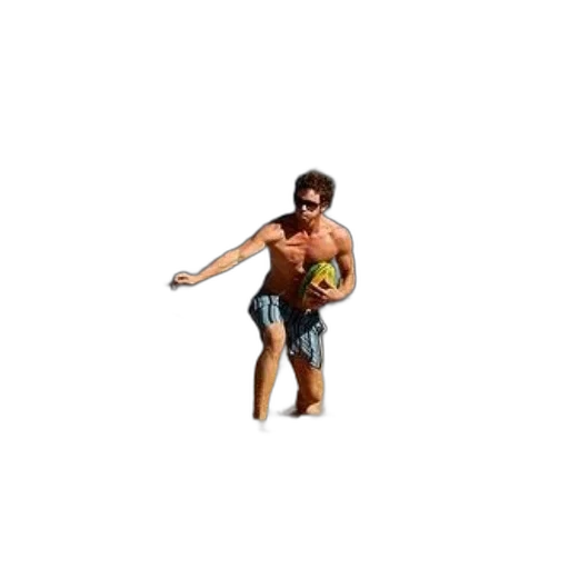 animal, creature, pixel art, 3d render, concept art, man, swim, trunks transparent PNG cut-out