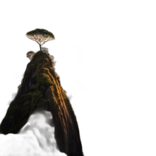 crown, umbrella, hat, tree, 3d render, concept art, photorealistic, fantasy art transparent PNG cut-out