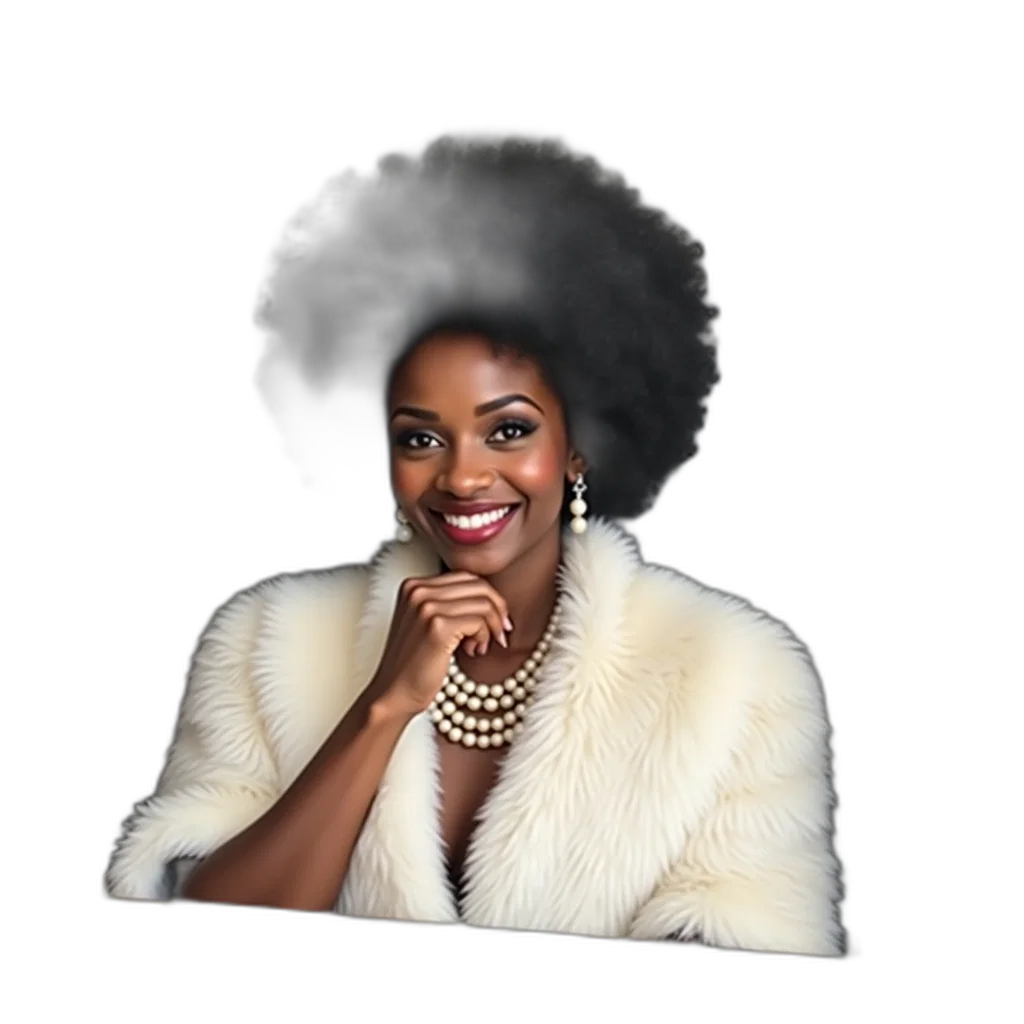 jacket, jewelry, crown, framed, photograph, woman, large, afro transparent PNG cut-out