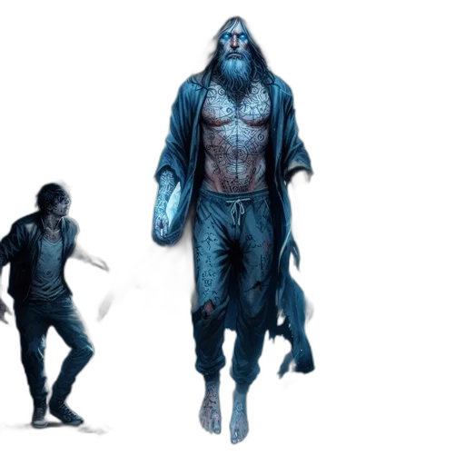 creature, concept art, comic book art, fantasy art, 3d render, underwater, blue, dark transparent PNG cut-out
