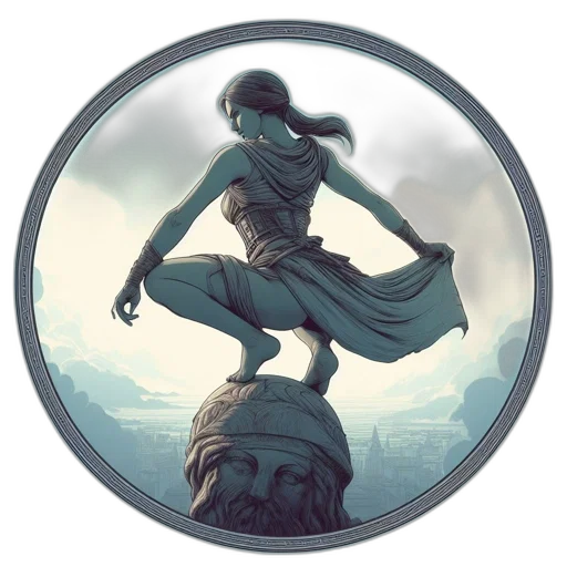 concept art, fantasy art, comic book art, photorealistic, statuesque, female, figure, perhaps transparent PNG cut-out