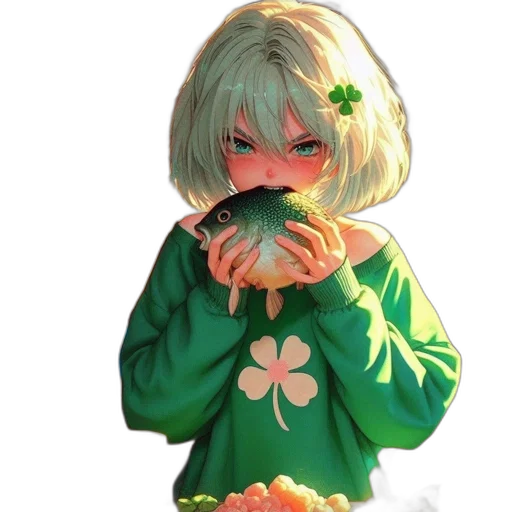flower, food, creature, face, concept art, pixel art, anime, watercolor transparent PNG cut-out