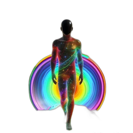 creature, dress, jacket, robot, concept art, 3d render, pixel art, vaporwave transparent PNG cut-out