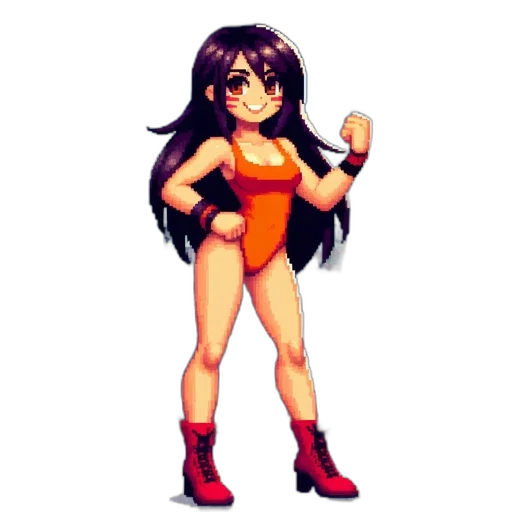 staff, pixel art, concept art, anime, cartoon, pixel, art, wrestler transparent PNG cut-out
