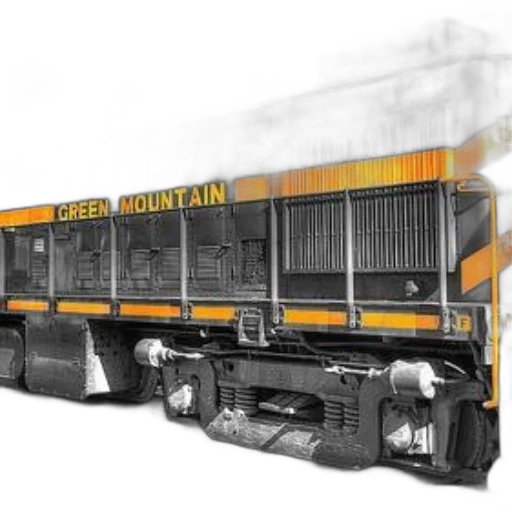 concept art, photorealistic, 3d render, black, yellow, train, green, mountain transparent PNG cut-out