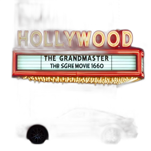 concept art, 3d render, image, features, movie, theater, marquee, neon transparent PNG cut-out