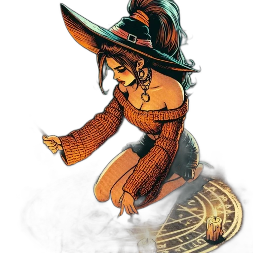 hat, mask, staff, jewelry, concept art, fantasy art, comic book art, watercolor transparent PNG cut-out