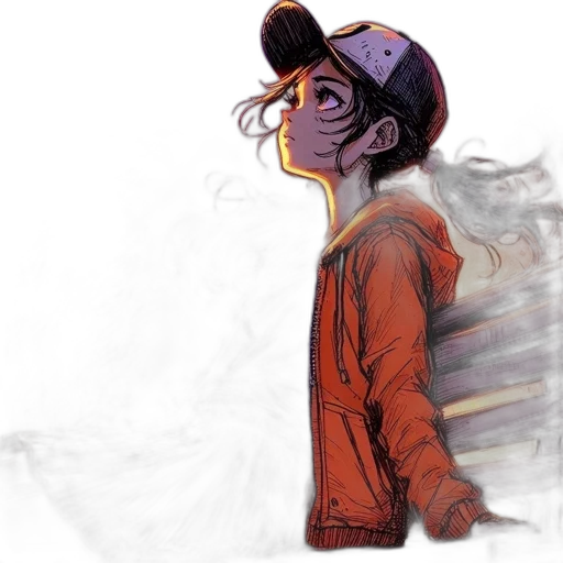mask, face, jacket, hat, concept art, comic book art, watercolor, photorealistic transparent PNG cut-out
