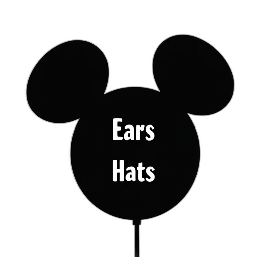 hat, stylized, black, silhouette, mickey, mouse, head, word transparent PNG cut-out