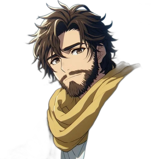 staff, sword, hair, face, anime, cartoon, fantasy art, pixel art transparent PNG cut-out