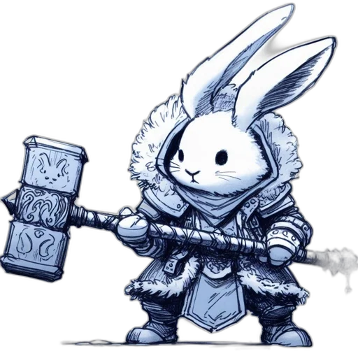 weapon, sword, animal, fantasy art, concept art, pixel art, comic book art, monochrome transparent PNG cut-out