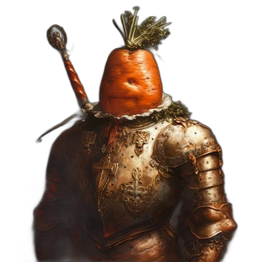 crown, robot, food, face, concept art, photorealistic, fantasy art, 3d render transparent PNG cut-out