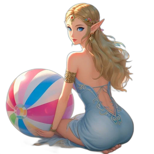 dress, fantasy art, concept art, pixel art, watercolor, pastel, colorful, blue transparent PNG cut-out