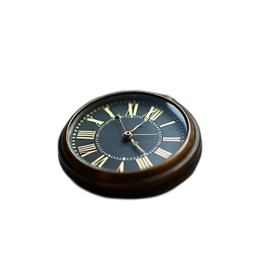 jewelry, furniture, 3d render, photorealistic, vintage, pocket, watch, black transparent PNG cut-out