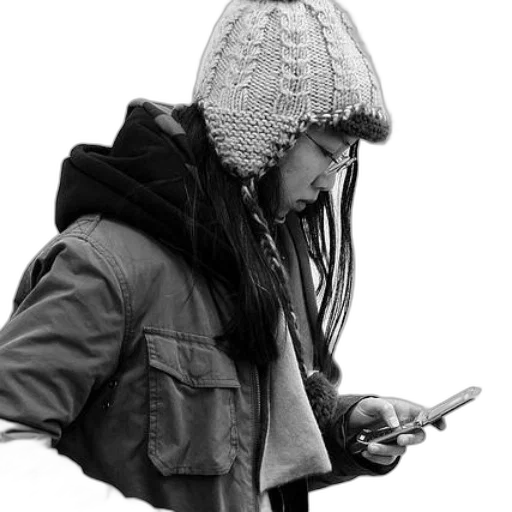hat, jacket, staff, animal, cyberpunk, photorealistic, concept art, person transparent PNG cut-out