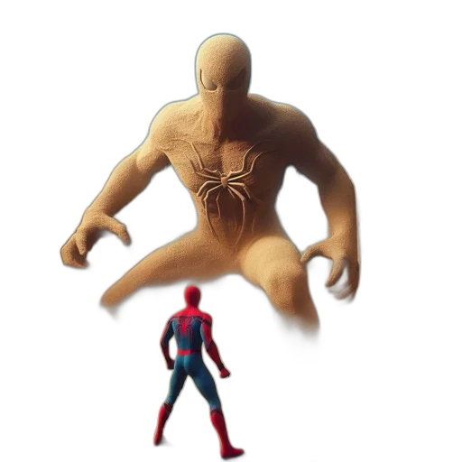 creature, animal, mask, weapon, 3d render, concept art, comic book art, spider-man transparent PNG cut-out