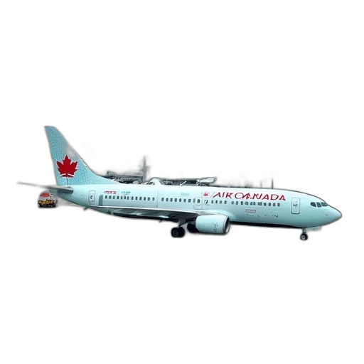 white, airplane, logo, air, canada, side, parked, tarmac transparent PNG cut-out