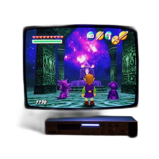 retro, video, game, displayed, old, set, against, backdrop transparent PNG cut-out