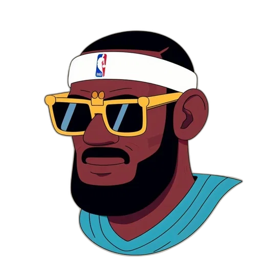 cartoon, pixel art, concept art, illustration, features, man, sporting, sunglasses transparent PNG cut-out