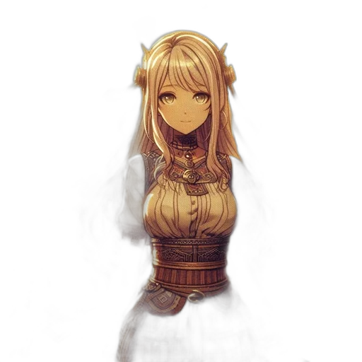dress, dragon, staff, mask, fantasy art, pixel art, concept art, anime transparent PNG cut-out