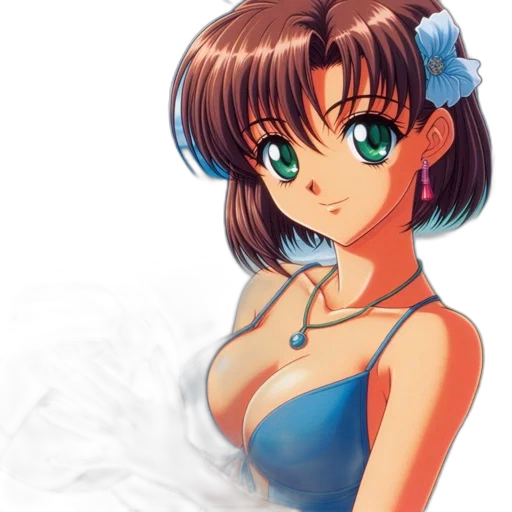 dress, flower, weapon, face, anime, pixel art, photorealistic, vaporwave transparent PNG cut-out