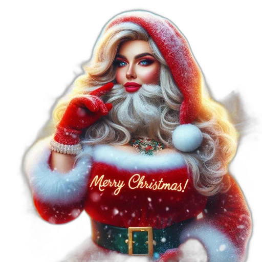 photorealistic, fantasy art, cartoon, 3d render, image, shows, stylized, santa transparent PNG cut-out