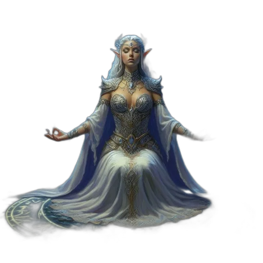 dress, crown, fantasy art, concept art, pixel art, comic book art, underwater, blue transparent PNG cut-out