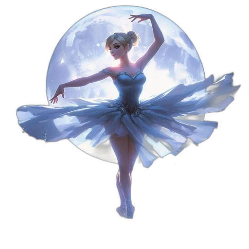 dress, concept art, fantasy art, 3d render, blue, ballerina, dances, water transparent PNG cut-out