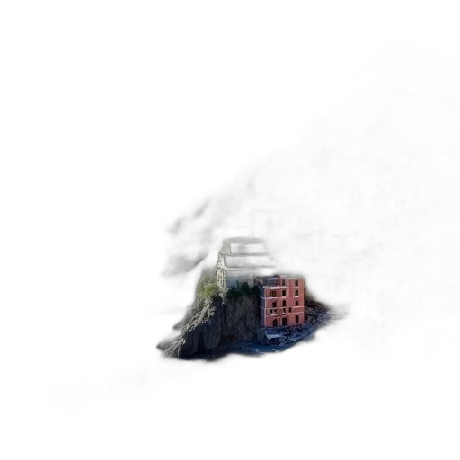 building, umbrella, hat, car, concept art, photorealistic, 3d render, pixel art transparent PNG cut-out