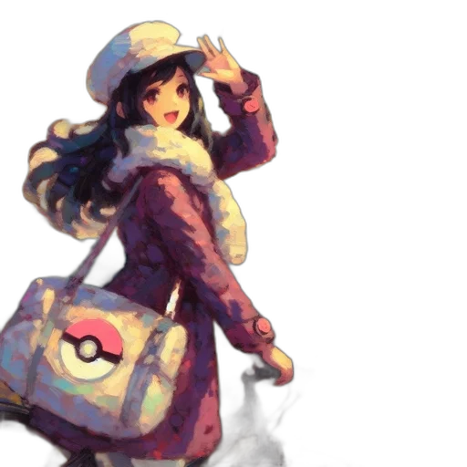 hat, jacket, dress, pixel art, concept art, fantasy art, watercolor, pastel transparent PNG cut-out
